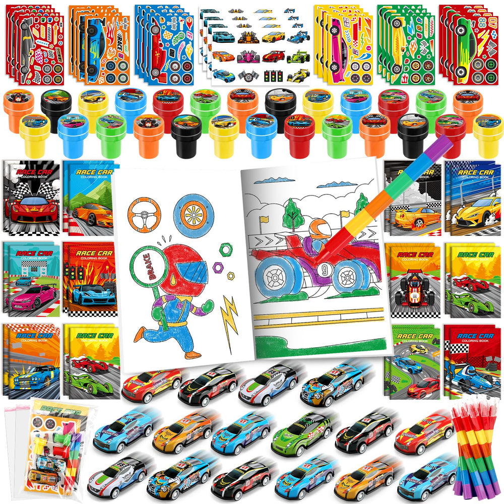 BenLouis race car coloring books ignite kids' creativity at parties.