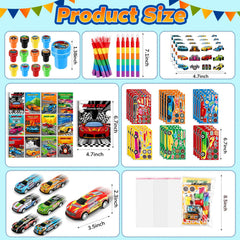 BenLouis race car stamps inspire playful crafting for party activities.