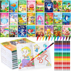 BenLouis stacking crayons set with mini coloring books for travel-friendly activities.