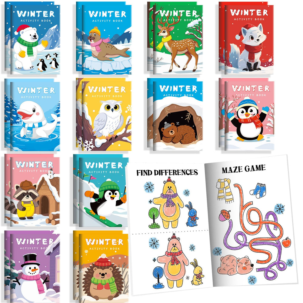 BenLouis winter mini activity book front cover with penguin art for holiday fun