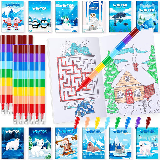 BenLouis winter mini coloring book with ice penguin for portable kid entertainment.