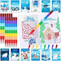 BenLouis winter mini coloring book with ice penguin for portable kid entertainment.