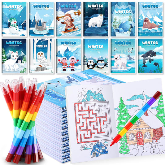 BenLouis winter mini coloring books featuring polar animals for portable coloring fun