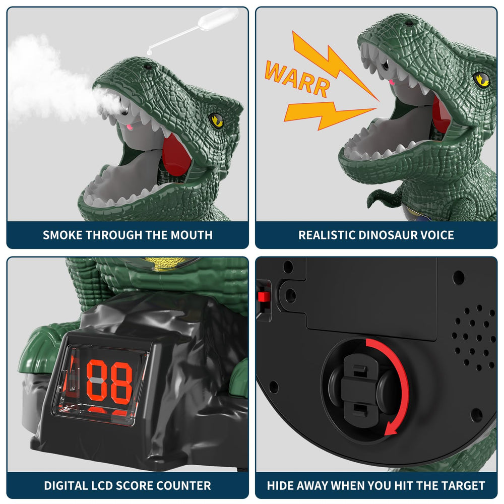 Bennol movable dinosaur figure roars on hit for immersive play.