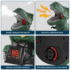 Bennol movable dinosaur figure roars on hit for immersive play.