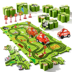Bennol toddler puzzle race track set with colorful pieces for engaging play