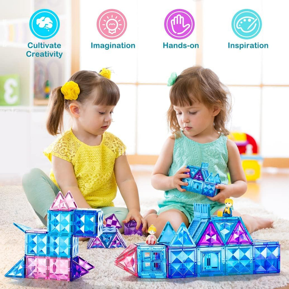 BENOKER magnetic tiles suit preschoolers to older kids for collaborative play.