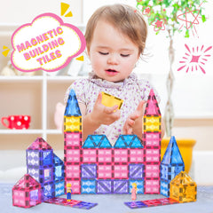 BENOKER Pink Castle tiles magnets providing stability during construction