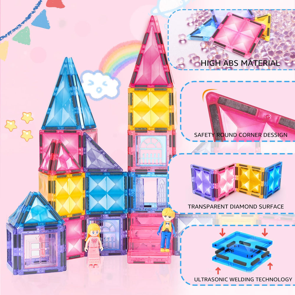 BENOKER Pink Castle tiles stacked castle showcasing height and stability