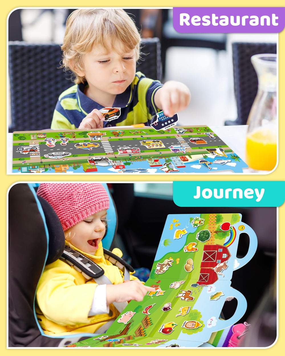 Benresive Vehicle sticker book portable travel companion for curious toddlers.