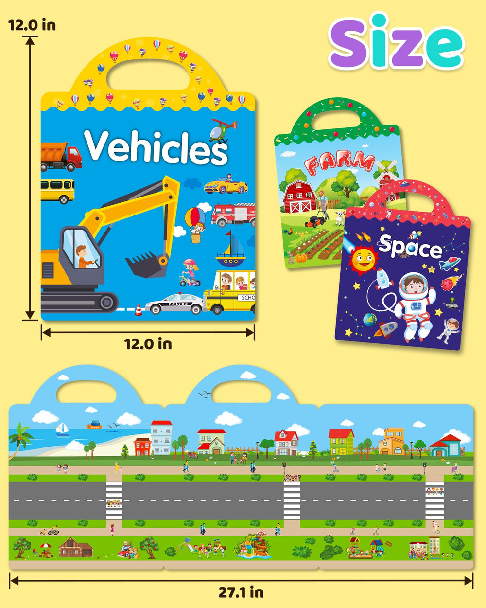 Benresive sticker book on windows demonstrates reusable, mess-free play.