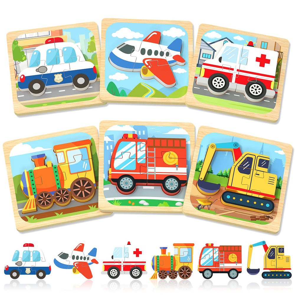 Benresive wooden toddler puzzle with 8 pieces boosts fine motor skills