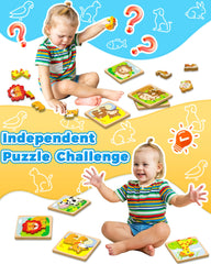 Benresive wooden toddler puzzles crab piece encourages shape sorting and concentration.