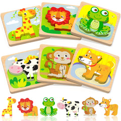 Benresive wooden toddler puzzle giraffe helps color and shape recognition during play