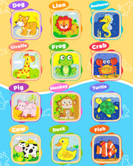 Benresive wooden toddler puzzles turtle piece encourages tactile exploration and patience.