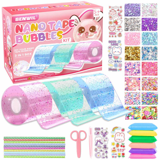 BENWIL Nano Tape Bubble Kit close-up for creative play with colorful bubbles.