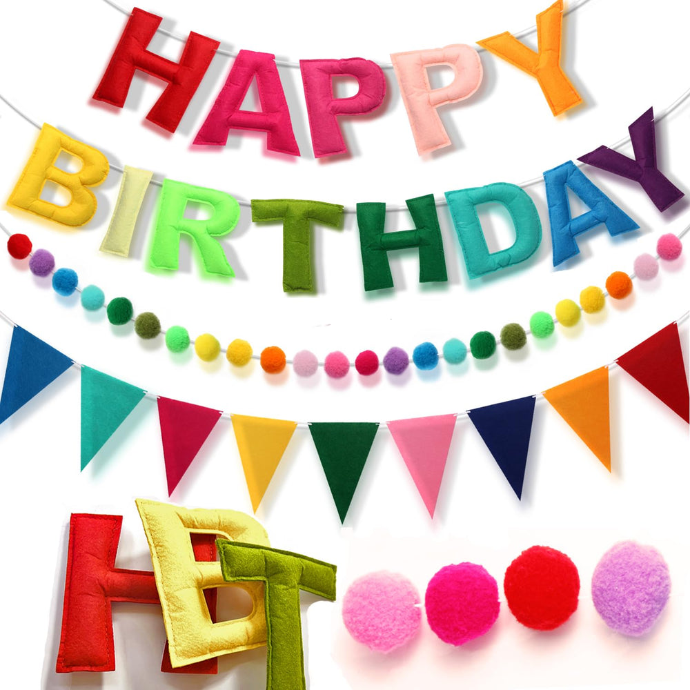 Berchaoki happy birthday banner, pre-strung for easy hanging and reusable celebration decor.