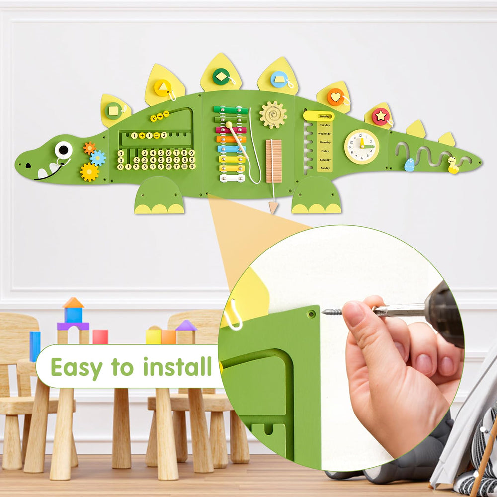 Beright Dinosaur Wall Panel Montessori Activities promotes hands-on learning and focus.