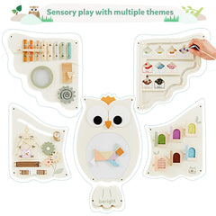 Beright Owl activity wall panel tangram-puzzle strengthens problem-solving and spatial skills