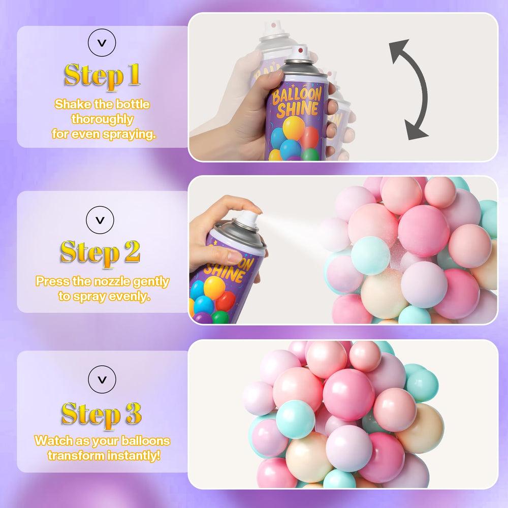 BERIOVE shine spray works on latex balloons for lasting sparkle
