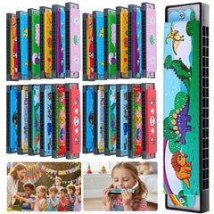 Bertork 24-pcs kids harmonicas bulk pack ideal for party favors.
