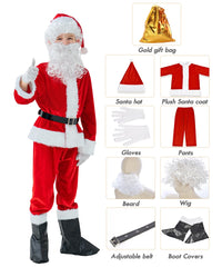 BERVYOSW Santa jacket and pants set shown, comfortable for active holiday wear.