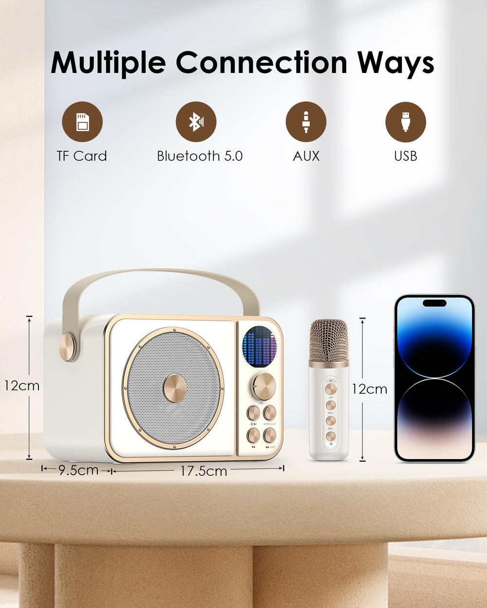 BESCOST Kids Karaoke Machine Bluetooth connect enables quick pairing.