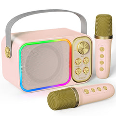 BESCOST LED kids karaoke machine front view for family fun
