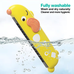 Besiciwiin harmonica green front — bright color boosts early musical engagement.