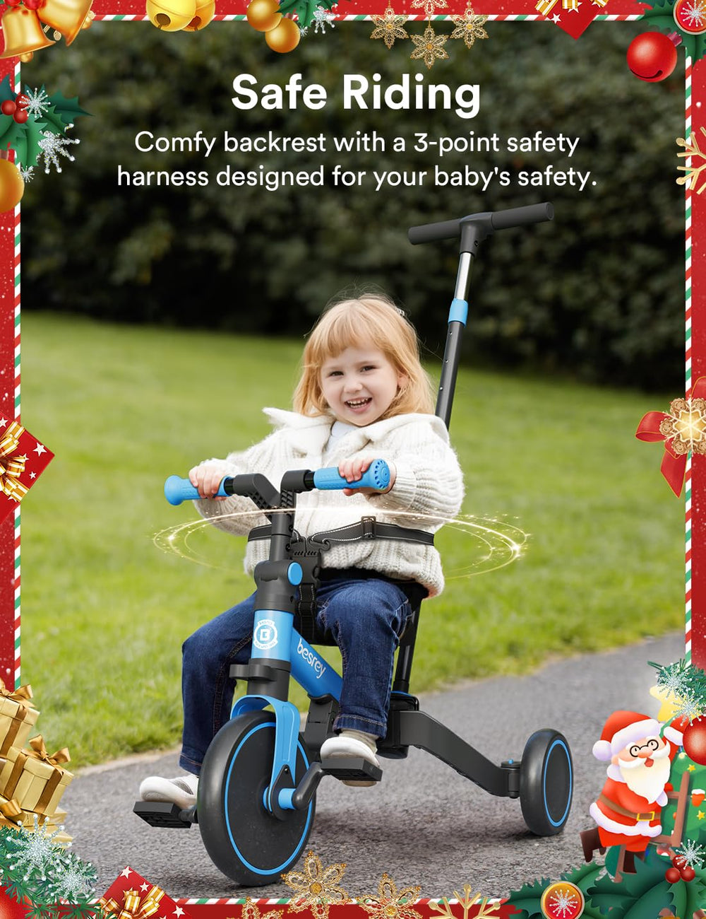 Besrey 4-in-1 toddler bike adjustable handlebars and seat for growth.