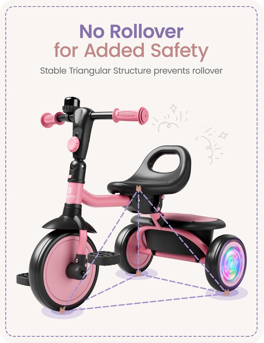 Besrey adjustable seat and backrest grow with your child