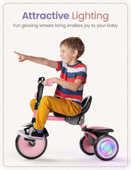 Besrey tricycle folded mode for compact storage and transit