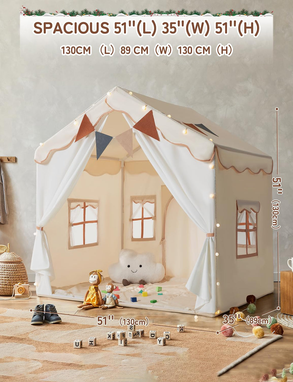 Besrey tent curtains and four windows promote airflow while keeping an eye on kids.