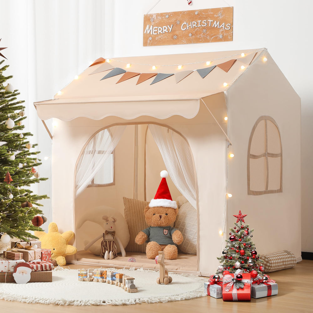 Besrey kids play tent with eave offers a cozy sheltered space indoors.