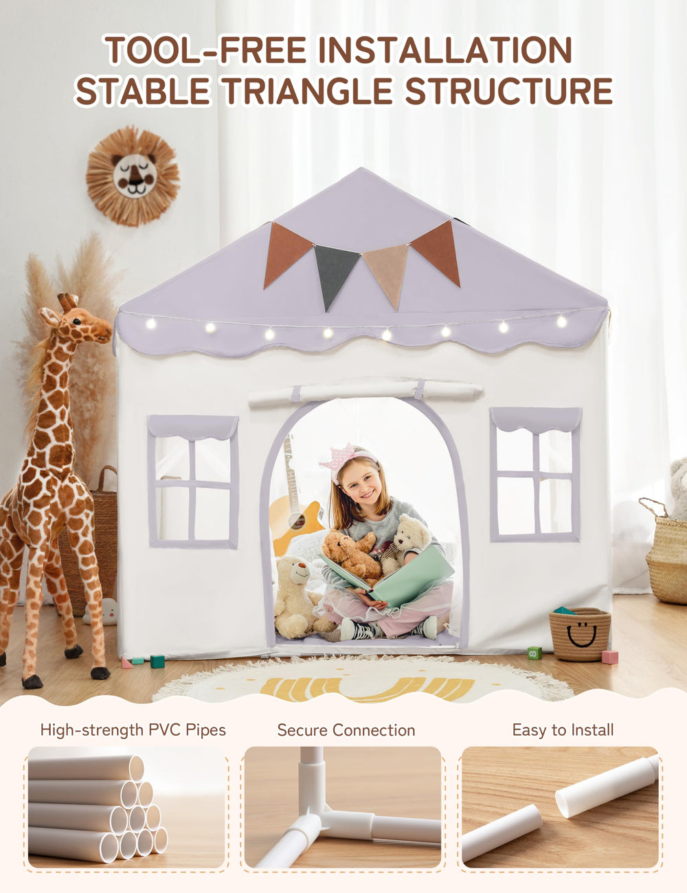 Besrey play tent lights create a cozy nighttime ambience