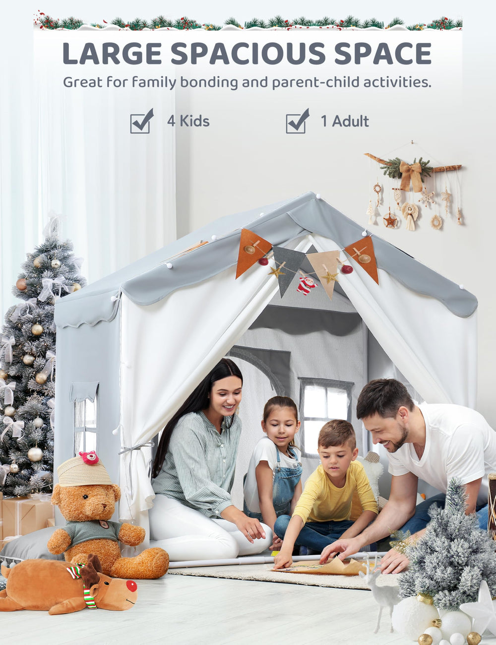 Besrey tent features two doors and four windows for airflow and visibility.
