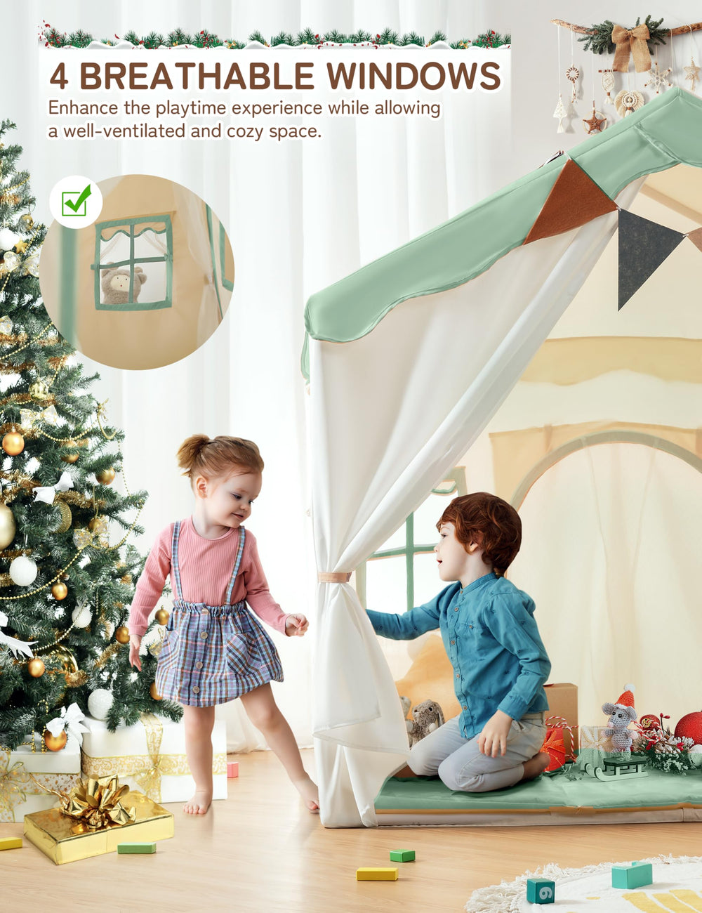 Besrey kids tent ambient lights create a gentle play atmosphere.