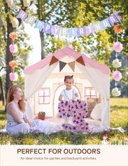 Besrey tent has lace curtains and four windows for airflow and visibility.