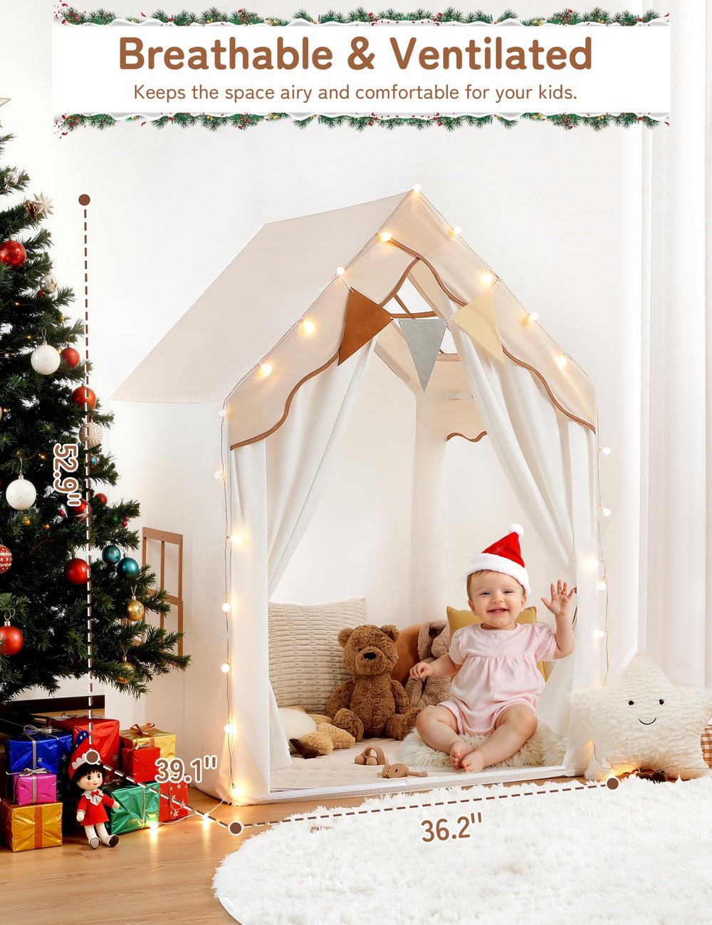 Besrey Includes string lights and bunting flags for magical ambiance