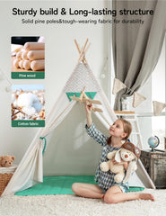 Besrey teepee tent interior with thick padded mat for safe playtime