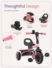 Besrey toddler tricycle adjustable seat for growing kids