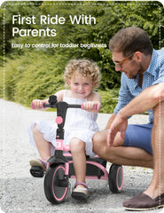Besrey toddler tricycle compact design for travel and storage