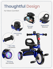 Besrey tricycle includes a bell for playful signaling during rides.