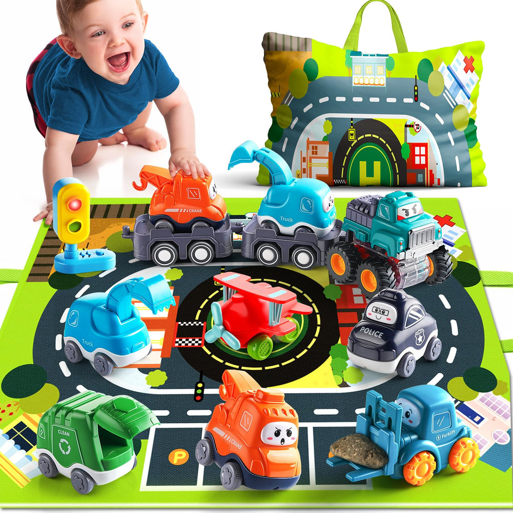 Bessome big cartoon truck toy with playmat invites imaginative play and easy storage.