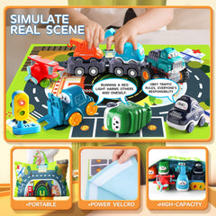 Bessome foldable playmat with Velcro bag simplifies cleanup and transport.