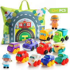 Bessome soft rubber toy cars large for safe play with bold colors
