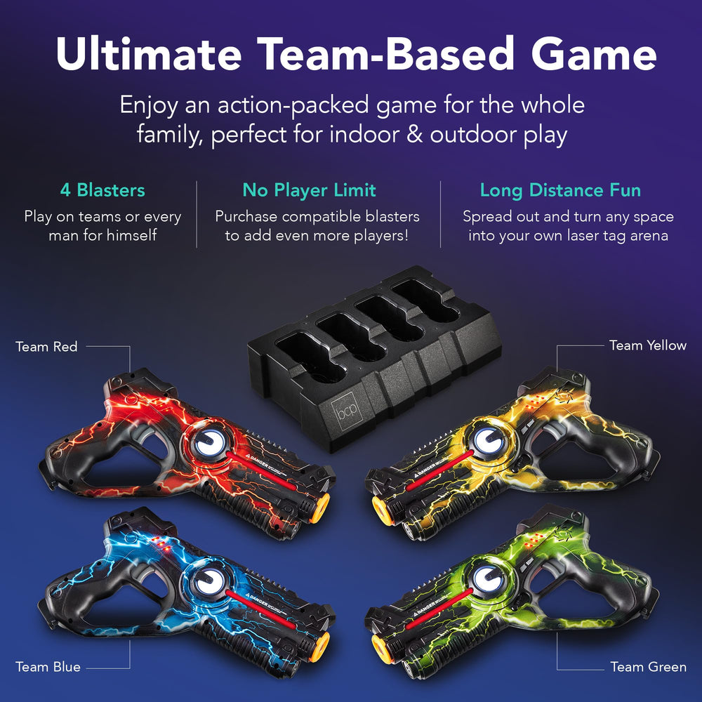 Best Choice Products laser tag blasters in action showcasing varied modes