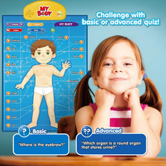 BEST LEARNING i-Poster My Body muscles guide demonstrates movement through touch and descriptive sounds.