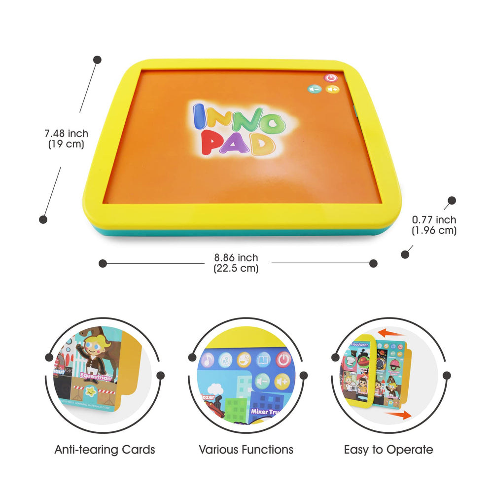 Child uses INNO PAD on the go during car rides for learning.