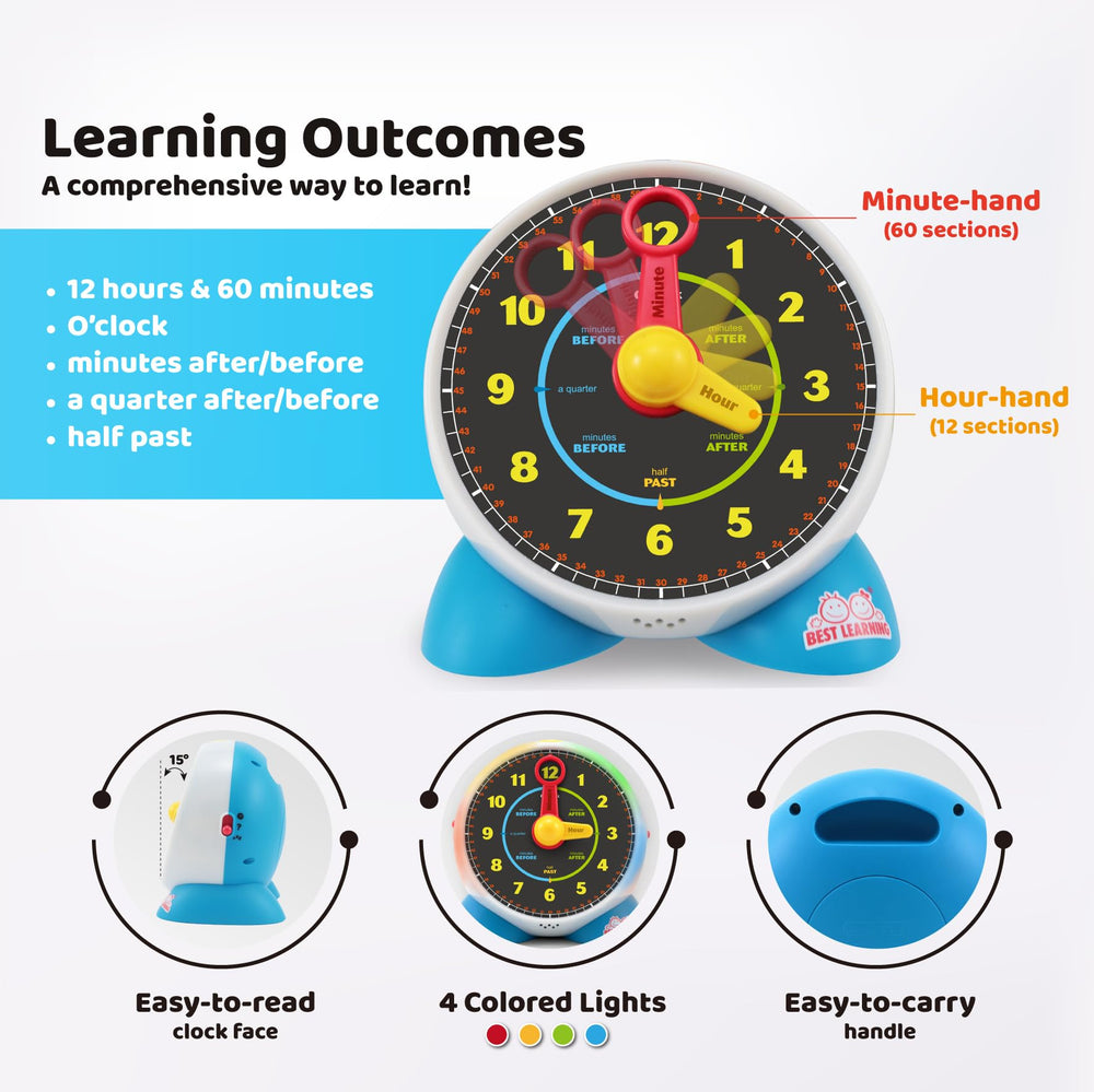 BEST LEARNING Learning Clock kid-friendly design boosts engagement during time learning
